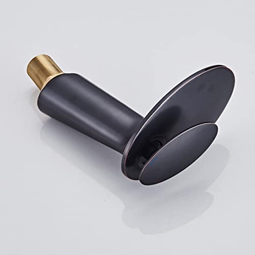 Grifo de cascada para lavabo monomando negro antiguo de latón 4
