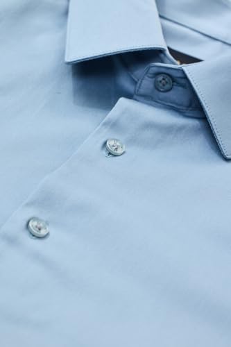 Image of SNITCH Men Formal Shirt | Slim Fit Full Sleeve Classic Collar Solid Pattern | Premium Cotton Blend & Breathable Fabric for Office