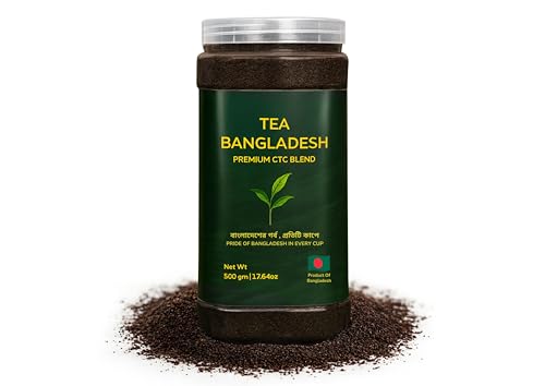 Image of Tea Bangladesh Loose Black Tea Leaves | Premium CTC Tea from the Finest Sylhet Gardens | Rich Aroma & Bold Flavor | Natural, Freshly Packed Loose TeaLeaf (500 Grams, Premium Sylhet CTC Blend)