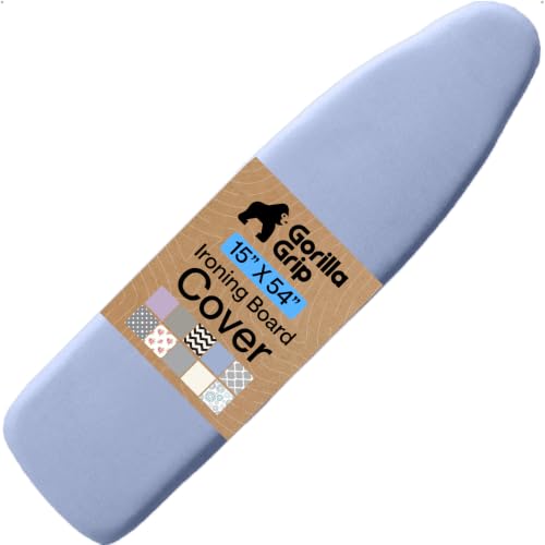 Image of Gorilla Grip Reflective Silicone Ironing Board Cover, 15x54, Fits Large and Standard Boards, Pads Resist Scorching and Staining, Elastic Edge Covers, Thick Padding, No Fasteners Needed, Blue