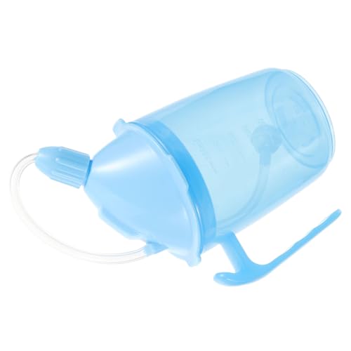 IWOWHERO Patient Cup Drinking Disabled Products for Adults Non Spill Cups for Elderly Adults Sippy Cups Cup for Liquid Diet Shot Straw Cups with Lids and Straws for Adults Plastic Sky-blue