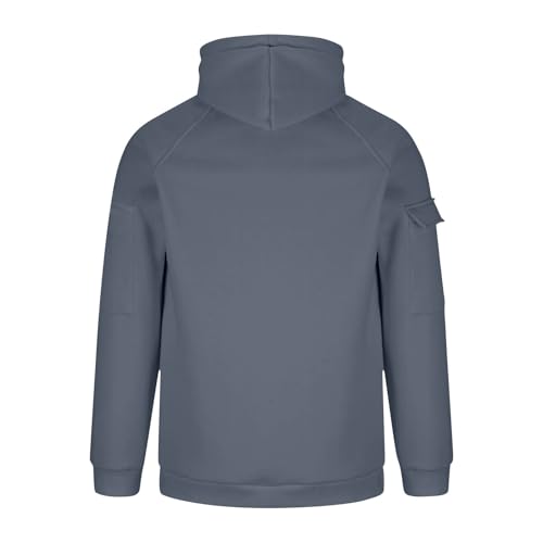 Trendy Cargo Tactical Hoodies for Men Quarter Zip Up Pullover Hooded Sweatshirts Fall Winter Coats with Pockets3