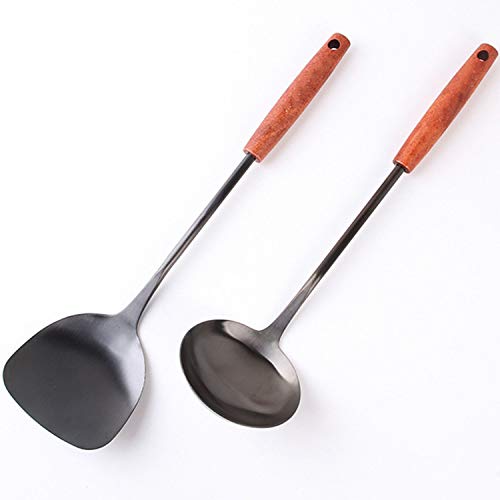 Spatula & Ladle Wok Tool Set, 14.2-15 inches, 304 Stainless Steel