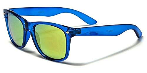 Dweebzilla Neon Classic Casual Retro Square Trendy 80's Sunglasses w/Flash Mirror Lenses