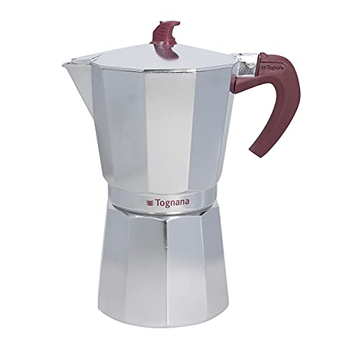 Tognana Extra Style, Caffettiera Moka, 12 Tazze, Alluminio, Grigio