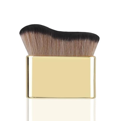 1 Stück Bräunungspinsel, Grundierungspinsel, Konturenpinsel, Körperpinsel mit weichen Borsten, Make-up-Pinsel, Beauty-Tool, geeignet für Gesicht, Körper. (Golden)