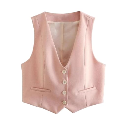 Chaleco sin mangas para mujer con cuello en V: la solución de moda casual para ir a trabajar