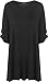 Price comparison product image WearAll Womens Plus Size Scoop Neck Short Sleeve Flared Ladies Long Plain Top - Black - 26/28