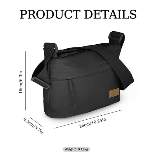 Small Crossbody Bag for Women Men, Canvas Cross Body Purse for Women, Casual Minimalist Style Handbag Purse with 5 Pocket2