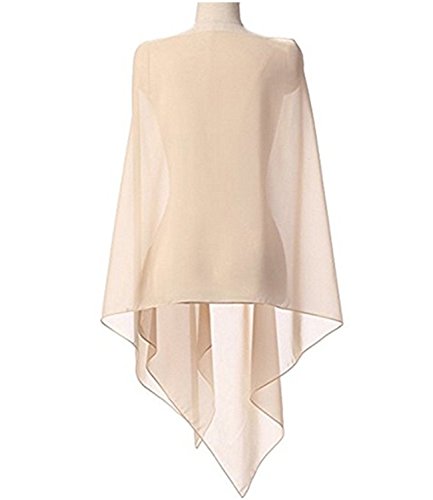 Chiffon Bridal Wedding Shawl Wrap Women's Evening Dress Stole Scarves champagne L4