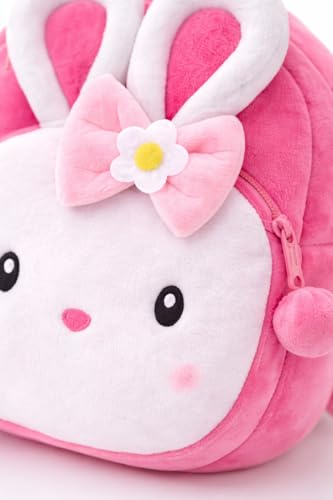 Image of Cartoon Plush Kids School Bag 2-6 Years | Soft Toy Backpack for Boys & Girls | Toddler Nursery Preschool Bag | Lightweight Adjustable Straps
