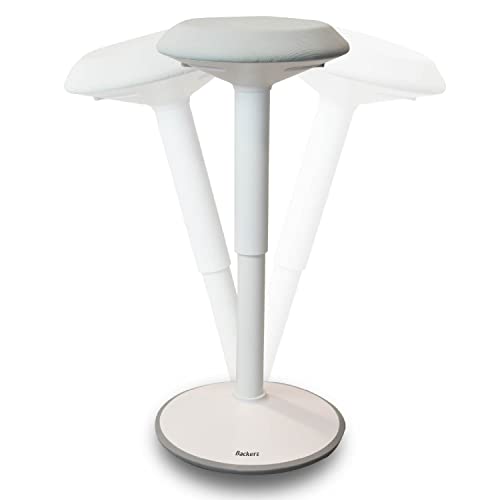 Backerz Taburete Ergonómico Para Oficina Con Altura Ajustable De 55 A 80 Cm, Taburete De Pie, Taburete De Trabajo, Tapizado En Tela Impermeable, Blanco Mate Backerz Taburete Ergonómico Para Oficina Con Altura Ajustable De 55 A 80 Cm, Taburete De Pie, Taburete De Trabajo, Tapizado En Tela Impermeable, Blanco Mate