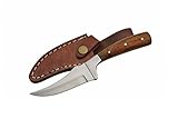 SZCO Full Tang Skinning Knife 7.5 Inch - Camping Knifes with Stainless Steel Blade, Wood Handle & Sheath - Hunting Knife for Camping & Outdoor - Bowie Knife for Men