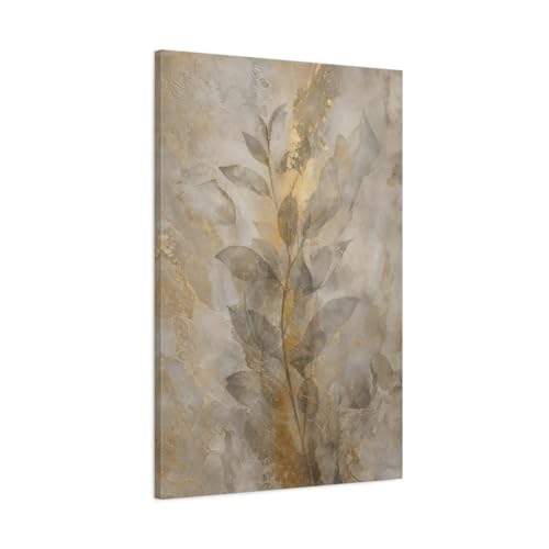 Toile beige et or pour habiller le mur au-dessus d'une console d'entrée