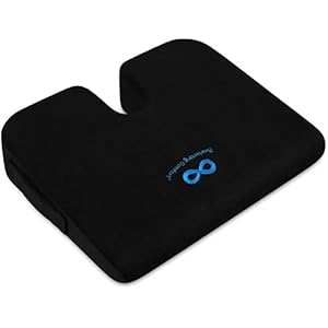 Everlasting Comfort Memory Foam Car Seat Cushion – Tailbone Pain Relief, Driving Seat Cushion for Short People – Office, Wheelchair, Gaming Chair, Travel – Non-Slip, Washable Cover