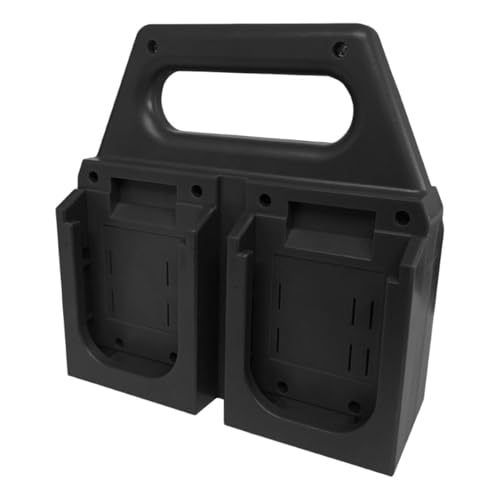 Folpus バッテリー収納ラック 18V用 4スロット バッテリーホルダー ポータブル 頑丈 バッテリーケース オーガナイザー ハンドヘルド 保管・持ち運び便利 バッテリー 収納 携帯装置 バッテリー 固定ホルダー ブラック 工具バッグ 作業現場に最適 ブラック ポータブル