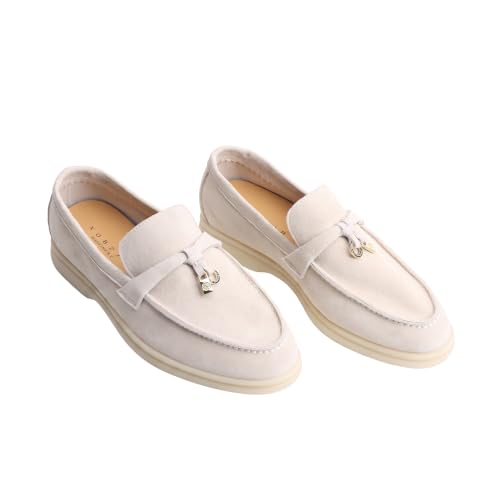 Image of Women's Summer Charms Suede Loafers - Premium Sheepskin Unlined Upper,Classic or Styles with Metal Detail for Casual, Office, Travel & All Day Wear