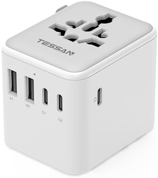 TESSAN Universal Travel Adapter 28W, Worldwide Plug Adaptor with ...