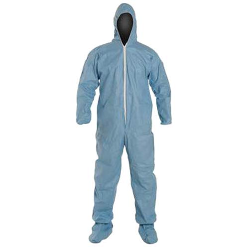 Dupont TM122SBULG002500 Coverall with Standard Fit Hood and Elastic Wrists, Large, Blue (Pack of 25)
