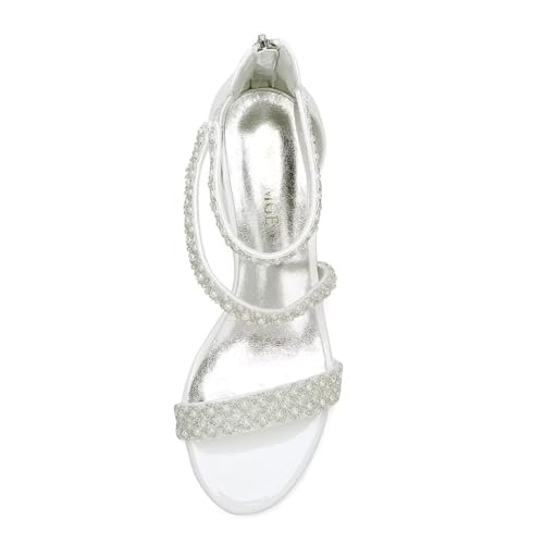 Low Block Heel Wedding Sandals for Bride Open Toe Wedding Shoes Pearl Wedding Heels Bridal Shoes2