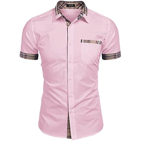 COOFANDY Men's Short Sleeve Dress Shirt Cover