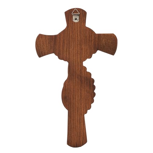 Cruz de madera para pared hecha a mano por BGCOPPER decoración católica artesanal de 10 pulgadas 2