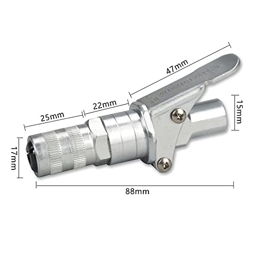 12000 PSI Lock Vetkoppeling Snelsluiting,Krachtige Vetnippel met Dubbele Greep Snelsluiting,Snelsluiting Geïntegreerde Hogedruk Vetkoppeling,Geschikt Voor alle Vetpersen 1/8 inch NPT Vet-G(Zilver) - Image 3
