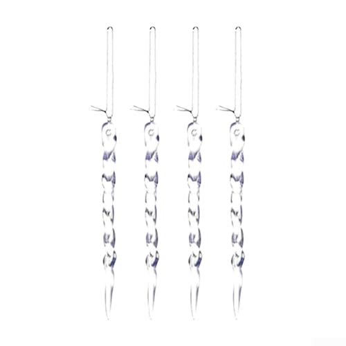 ZWEquipint 24 Pieces Acrylic Icicle Ornaments Winter Decorations,For Holiday Tree Hanging Clear Ice Drops,13Cm With Lanyard For Festive Home Decor