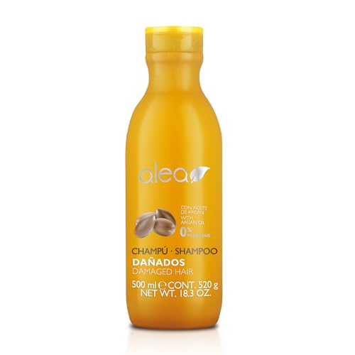 ALEA - Champú Reparador Pelo muy Dañado - Línea Dañados - 500 ml - con Proteínas de Seda y Aceite de Argán - Sin Sulfatos ni Parabenos - Recupera la Vitalidad del Cabello