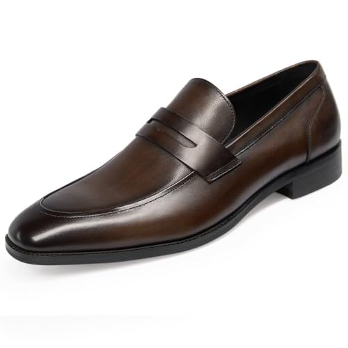 Image of GIFENNSE Men's Dress Shoes Slip-On Loafers Formal Leather Shoes for Men