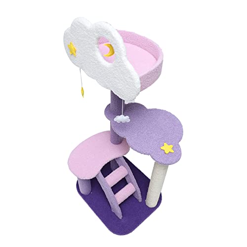 HANABASS 1Pc Cat Jumping Platform and Scratch Board Durable Cat House for Indoor Cats Comfortable Plush Accessory for Play and Exercise Present for Kittens