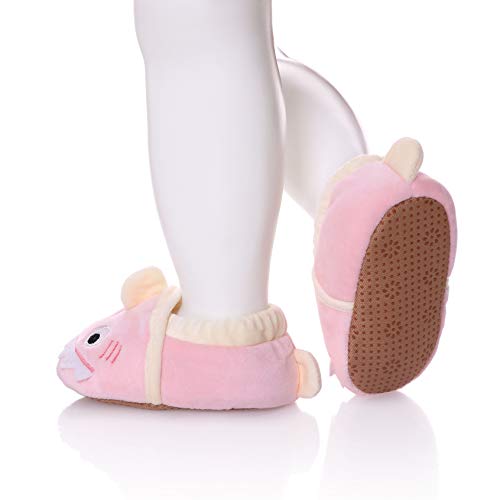 Sdbing Toddler Boys Girls House Slippers Soft Cozy Fuzzy Non-Slip Winter Indoor Warm Shoes For Baby (2-3 Years, Cute Shark Pink) #TOP2