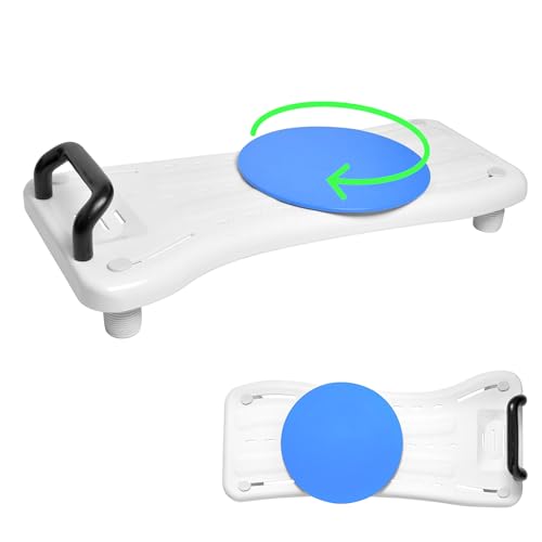 SUBTLETY 76x34cm Tavola Vasca da Bagno 41-63cm Tavolette da Doccia Regolabili con Sedile in PP e Nero Maniglia di Sicurezza Tavoletta Capacità max. 150KG Mobile Seduta da Bagno per Adulti Anziani