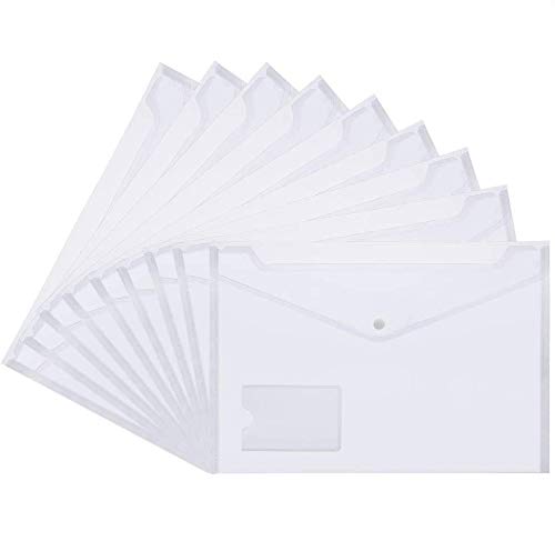 MerryNine - Carteras de plástico (24 unidades, tamaño A5, con bolsillo para etiquetas, para escuela, hogar, trabajo, oficina, organización Cover