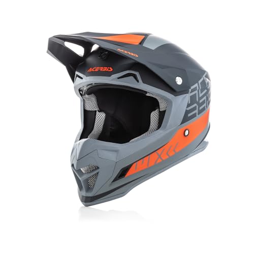 Image of Acerbis Profile 4 Off-Road Riding Helmet: Adjustable Sunpeak | DualFlow Ventilation | Hypoallergenic Lining | ECE /ISI /DOT Certified | Black /Orange Color (XL)