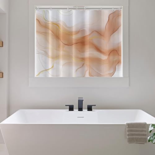 Uiiooazy Brown Abstract Marble Small Bathroom Window Curtain 40" Wx36 L by Uiiooazy - Used condition - Image 7
