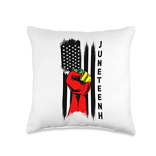 Fist with Juneteenth Color Template Sublimation Design Throw Pillow