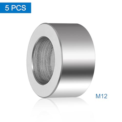 5 pack m12 aluminum spacers 125 mm id x 20 mm od x 10 mm length round spacer unthreaded standoff bushing plain finish metal spacer 1234 id screw standoff fits 12in or m12 screw bolts