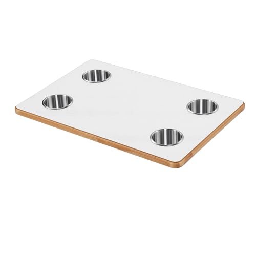 Mesa para Autocaravana Evite Derrames con esta Superficie Rectangular Floral de 4 Portavasos