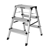 Ligero y resistente: el taburete plegable está hecho de aluminio robusto y resistente a la intemperie en una construcción estable y es ligero de sostener, ofreciendo una fácil portabilidad y transporte de trabajo a trabajo