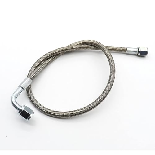 GXARTS 24 Billet Steel Braided Turbo Oil Feed Line Length 4AN 90 Degree Straight Hose Straight PTFE line straight Hose End Pressure Stainless Remote Turbocharger 551871