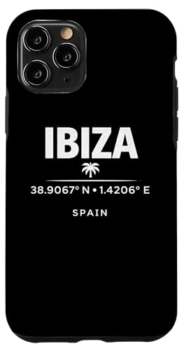 Ibiza Spain Coordinates Mediterranean Island Travel Design �X�}�z�P�[�X iPhone 11 Pro �p