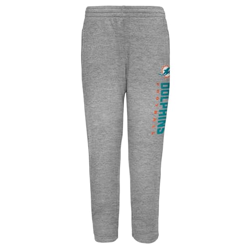 Pro Football Youth Boys (8-20) Run Hard Fleece Open Bottom Sweatpants (US, Numeric, 10, 12, Regular, Miami - Dolphins)