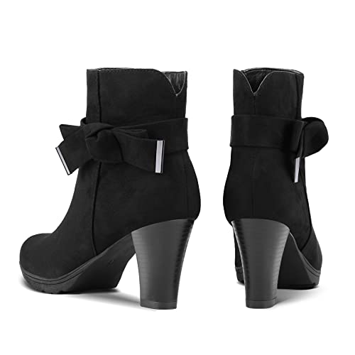 Mysoft Women's Booties With Heel, Chunky Stacked Heel Zipper Ankle Boots For Ladies #TOP5
