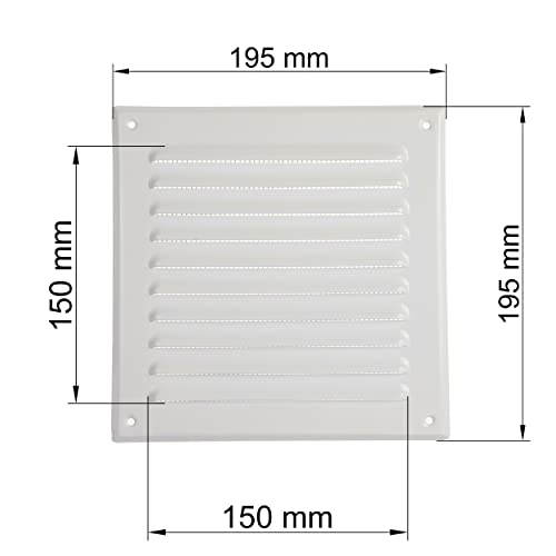 Vent Systems 6''X6'' Inch - White - Metal Vent Cover - Squared Soffit Air Vent Louver - Grille Cover - Built-In Insect Screen - Hvac Vents For Bathroom, Home Office, Kitchen #TOP5