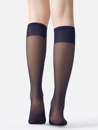 Image of MOOCHI Women's Sheer Knee High Stockings 6 Pairs 20 Denier Nylon Socks