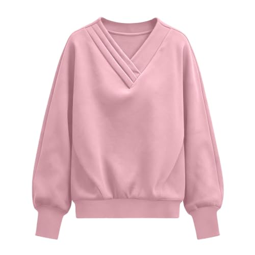 Girls Hoodie V Neck Sweatshirt Long Sleeve Pullover Top with Pocket - image 7