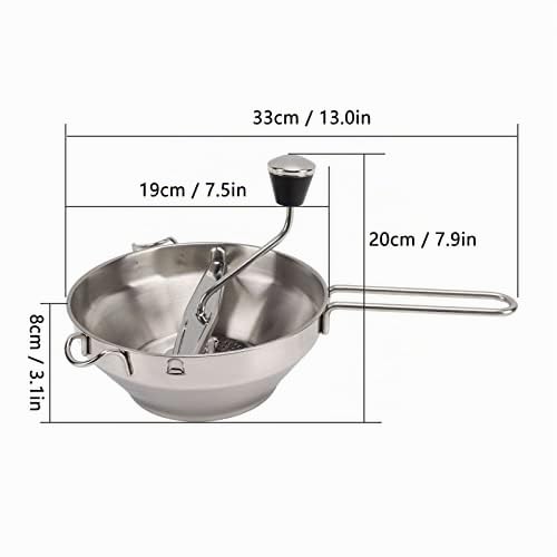 Passer Broyeur en acier inoxydable avec 3 disques pour robot culinaire manuel Concasseur à confitures Légumes Fruits Pommes de terre Ail Press
