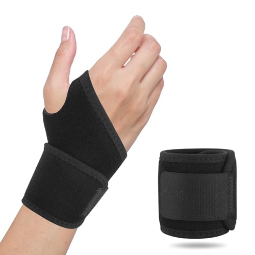 DONFORTLY Muñequera Deportiva con Compresión Ajustable para Tendinitis y Artritis – Alivio Rápido del Dolor en la Muñeca, Diseño Ergonómico Derecha/Izquierda, Color Negro