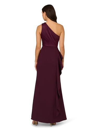 Adrianna Papell Women's One Shoulder Satin Crepe Gown2
